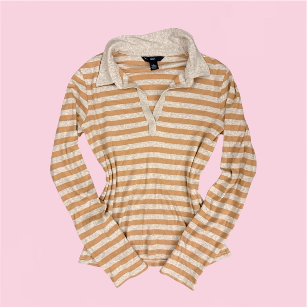 GAP striped collared long sleeve top - Size M